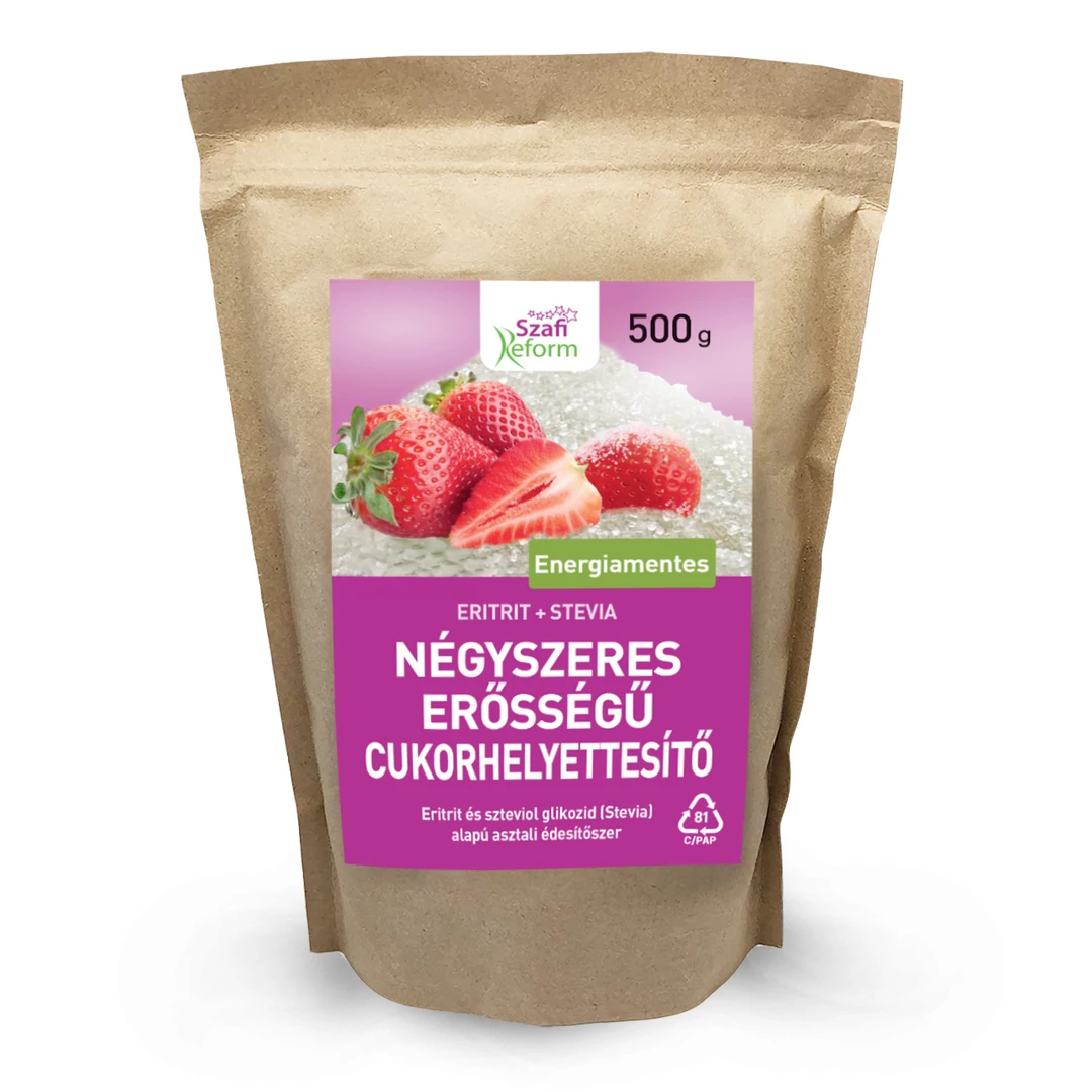 Szafi Reform paleo négyszeres erősségű cukorhelyettesítő eritrit+stevia 500g (gluténmentes)