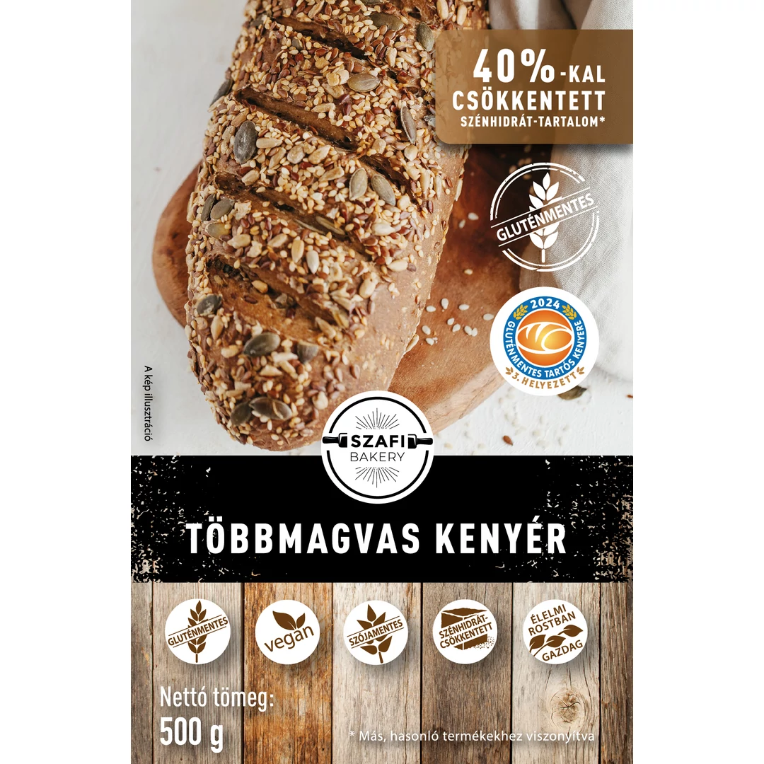 Szafi Bakery Többmagvas kenyér (háztartási) 500g (gluténmentes)
