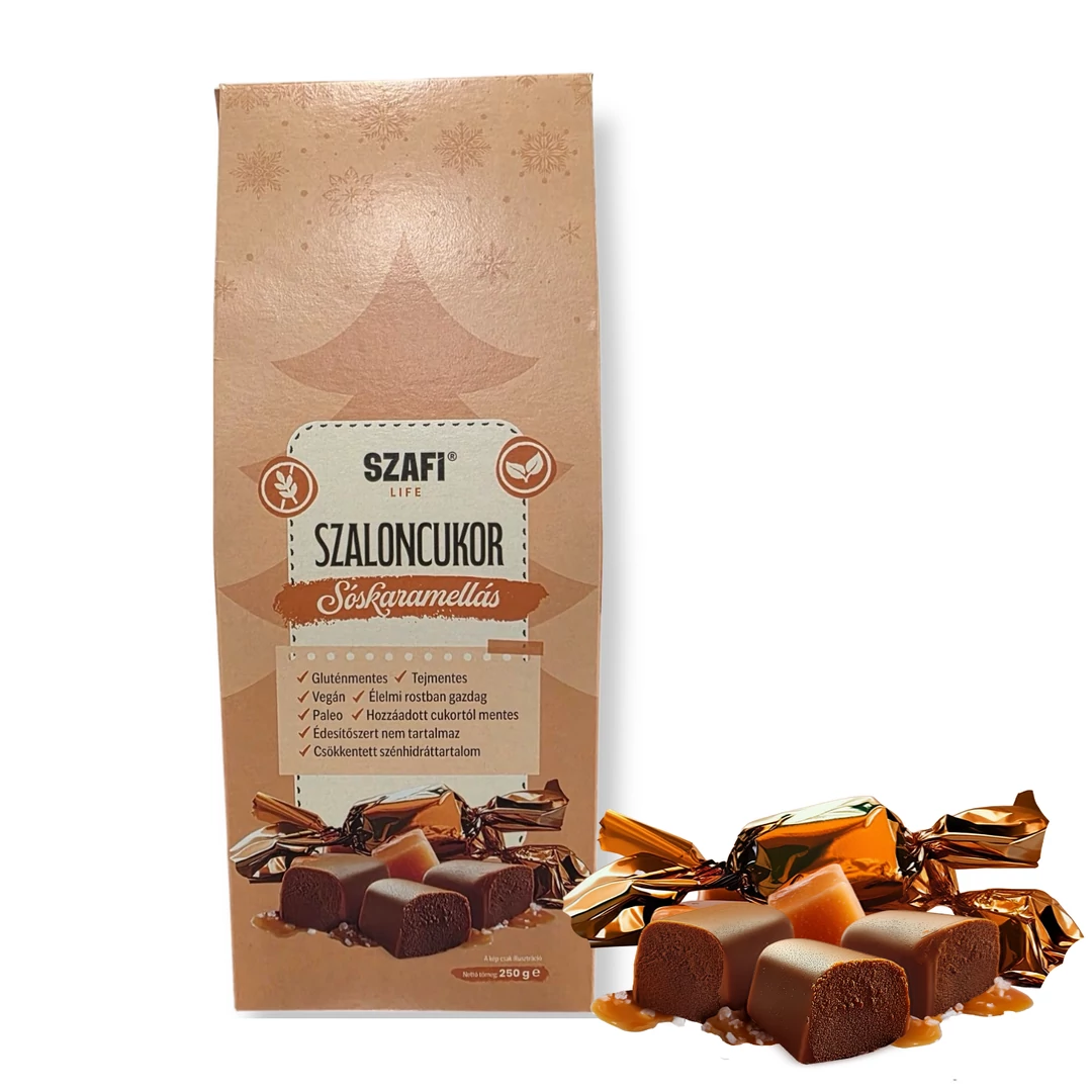Szafi Life Sóskaramellás szaloncukor 250g (gluténmentes)