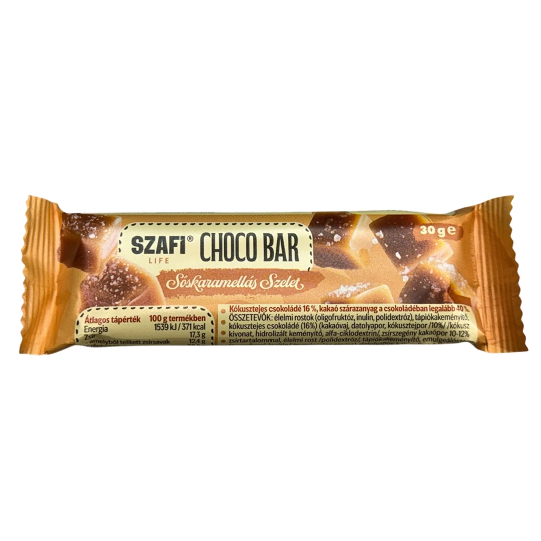 Szafi Life Choco bar Sóskaramellás szelet 30g (gluténmentes)
