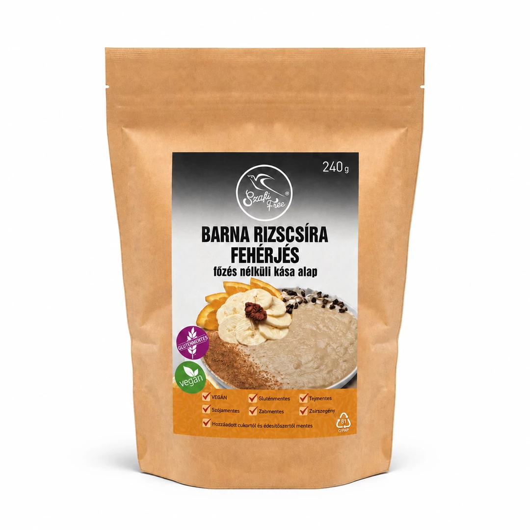 Szafi Free barna rizscsíra fehérjés főzés nélküli kása alap (gluténmentes) 240g
