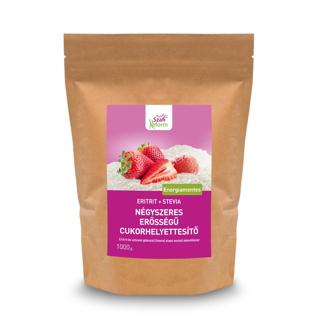 Szafi Reform paleo négyszeres erősségű cukorhelyettesítő eritrit+stevia  - 3 kiszerelésben