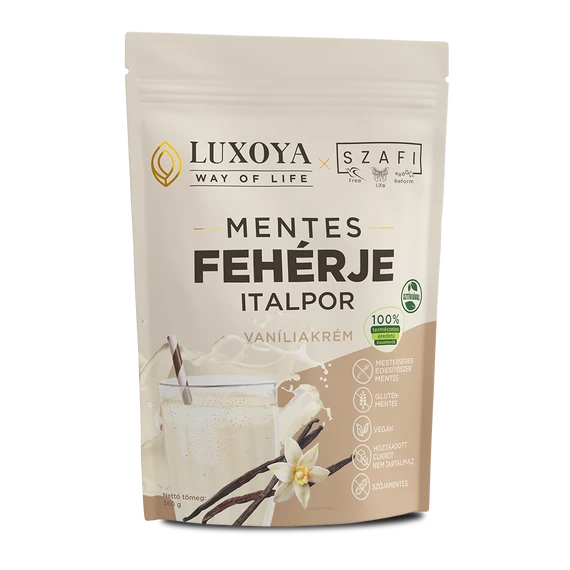 Luxoya x Szafi Mentes Fehérje italpor - Vanília 360g (gluténmentes)