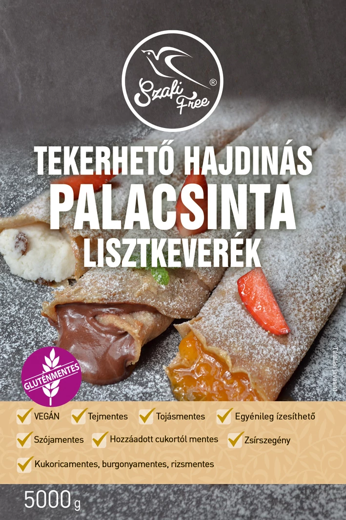 Szafi Free tekerhető Hajdinás Palacsinta lisztkeverék 5000 g (gluténmentes, tejmentes, tojásmentes, maglisztmentes, vegán)