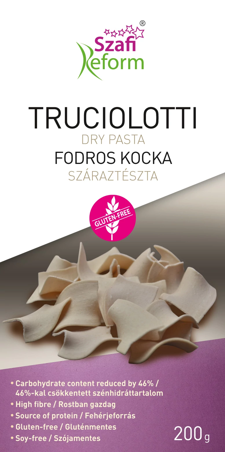 Szafi Reform Fodros kocka - Truciolotti száraztészta (gluténmentes) 200g