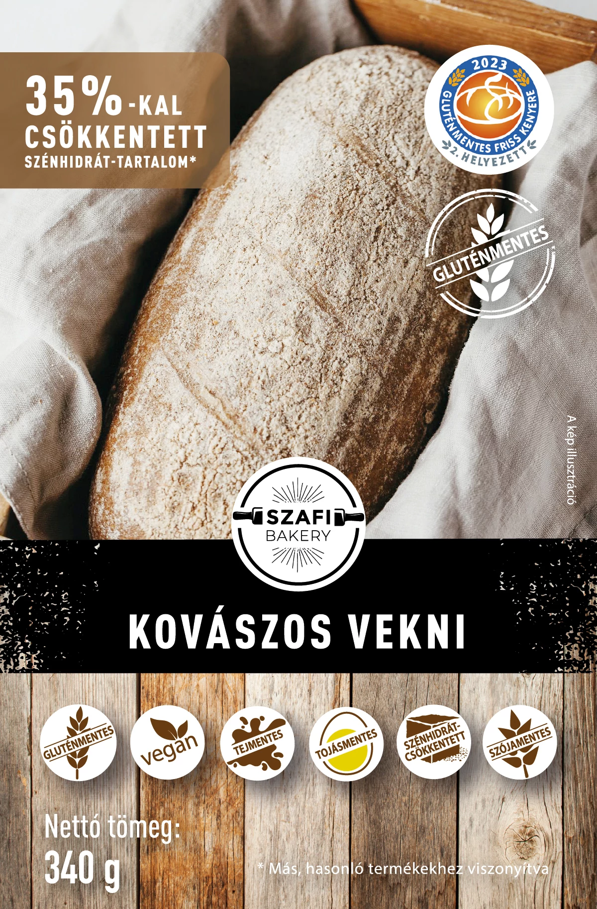 Szafi Bakery kovászos vekni 340g (gyorsfagyasztott) (gluténmentes)