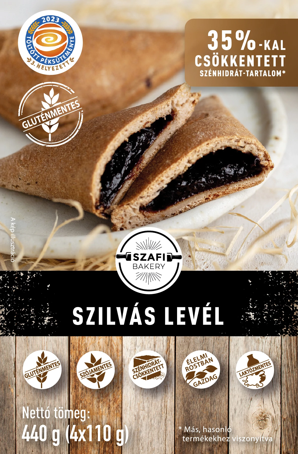 Szafi Bakery Szilvás levél 440g (4x110g) gyorsfagyasztott (gluténmentes)