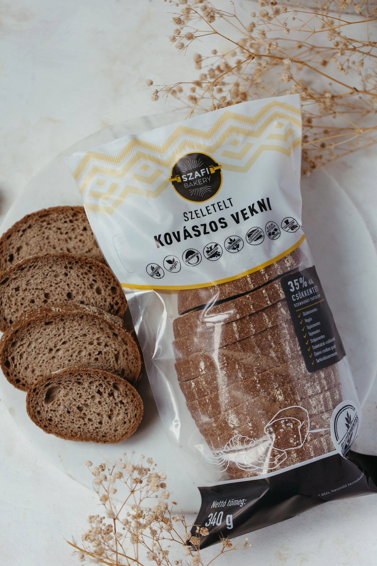 Szafi Bakery szeletelt Kovászos vekni (gluténmentes) 340g