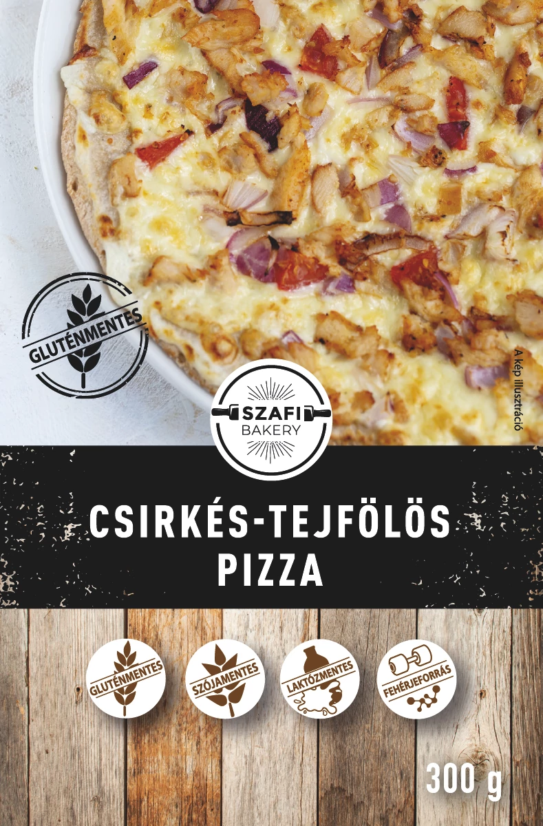 PIZZA CSIRKÉS-TEJFÖLÖS 300g (gyorsfagyasztott)