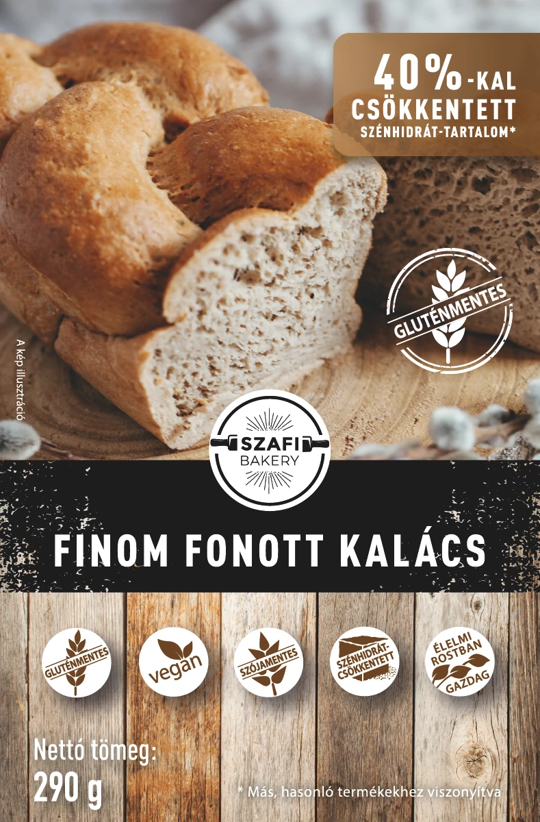 Szafi Bakery finom fonott kalács (gluténmentes, gyorsfagyasztott, tejmentes) 290g