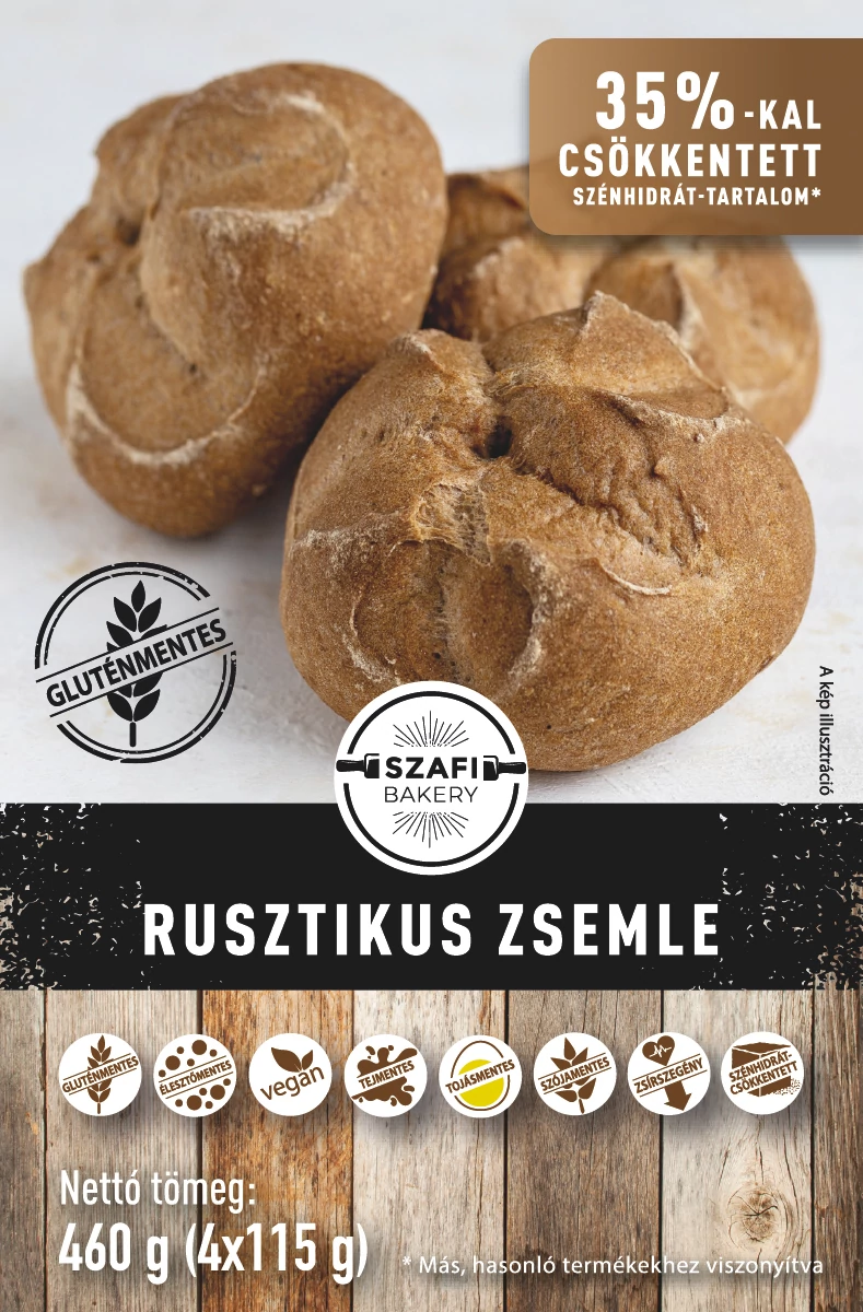 Szafi Bakery Rusztikus zsemle 4x115g (gyorsfagyasztott) (gluténmentes)