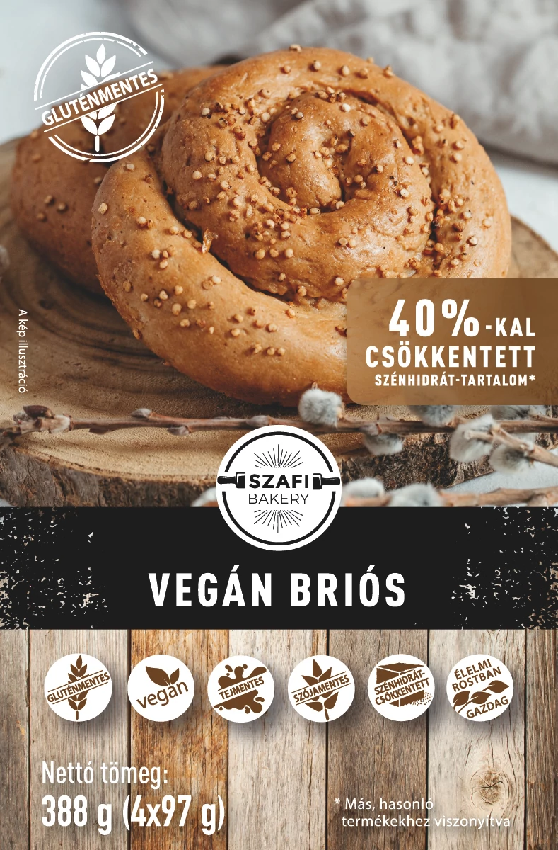 Szafi Bakery Vegán briós 388g (4*97g) gyorsfagyasztott (gluténmentes)