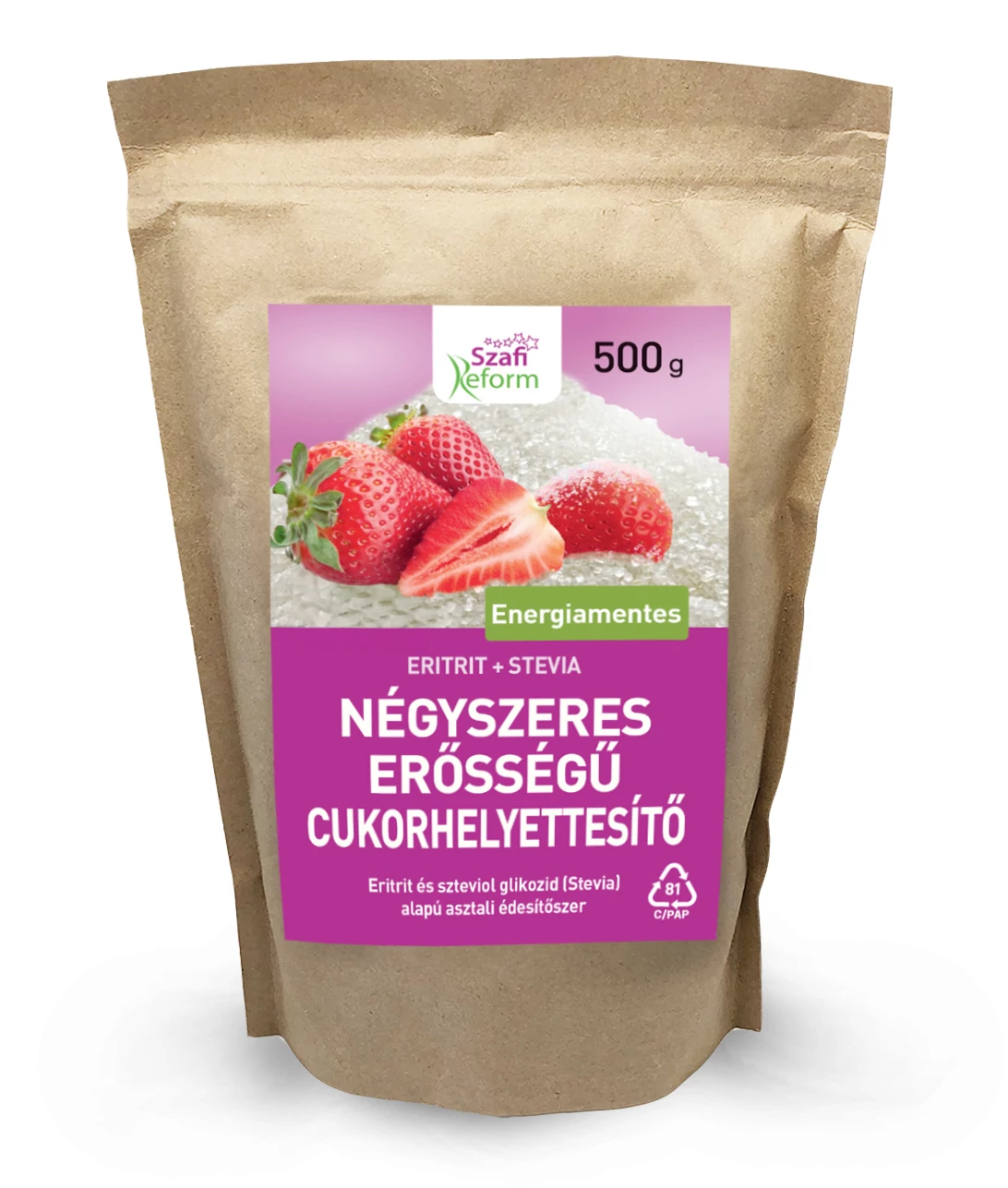 Szafi Reform Négyszeres erősségű édesítő (negyedannyi 1:4) 500 g (gluténmentes)