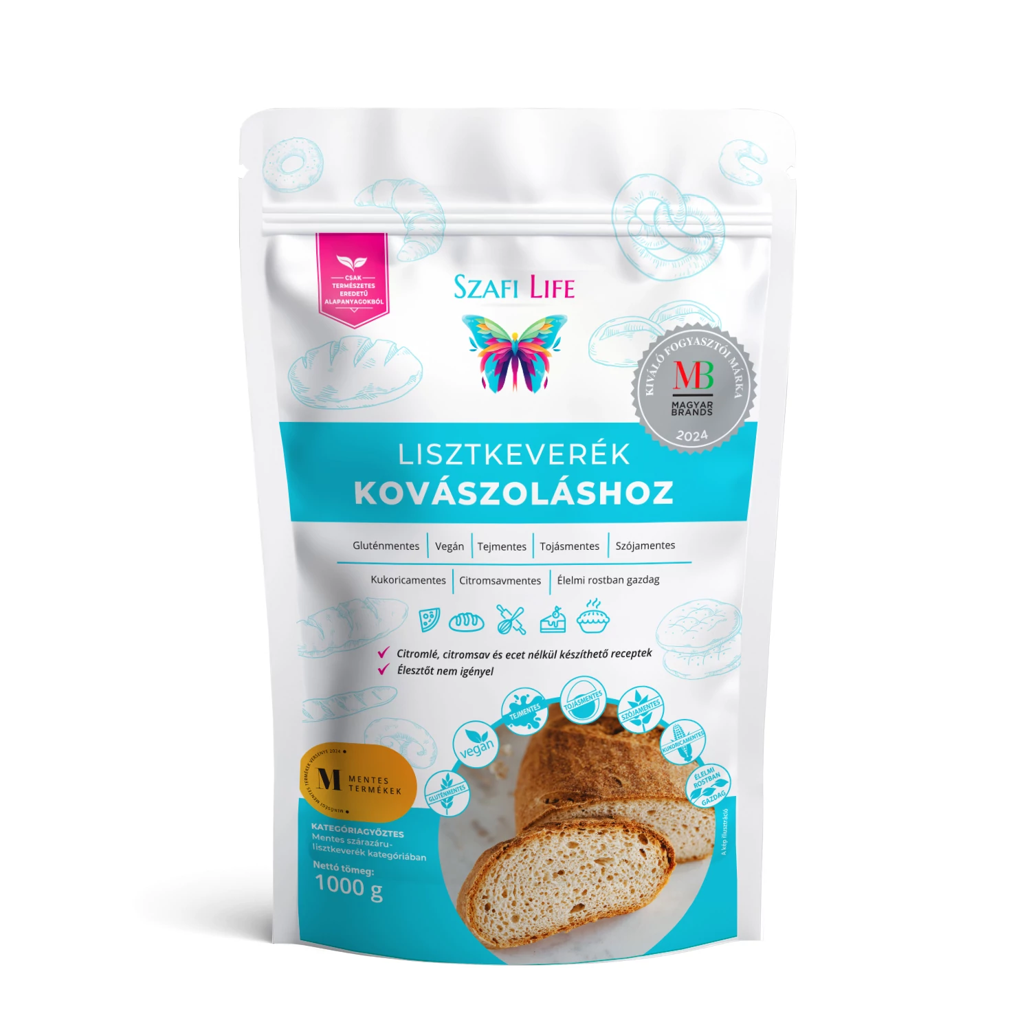Szafi Life lisztkeverék kovászoláshoz 1000g (gluténmentes)