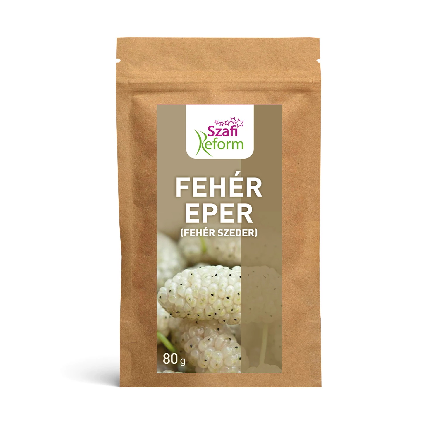 Szafi Reform Szárított fehér eper (hozzáadott cukortól mentes) 80 g (gluténmentes)