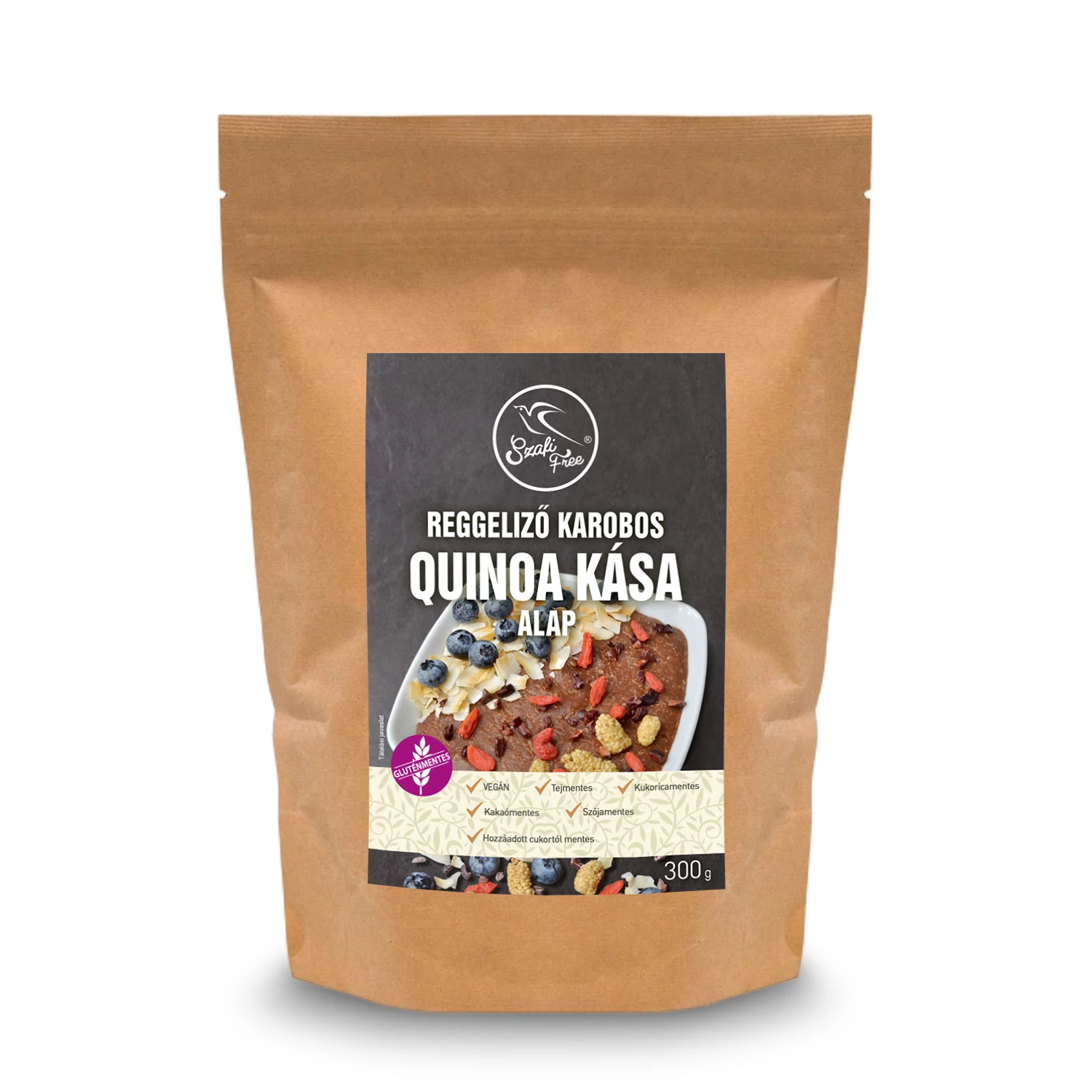 Szafi Free Reggeliző Karobos Quinoa kása alap 300 g (Gluténmentes, tejmentes, tojásmentes)