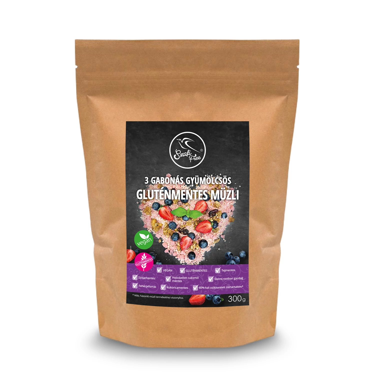 Szafi Free 3 Gabonás gyümölcsös müzli (gluténmentes) 300g