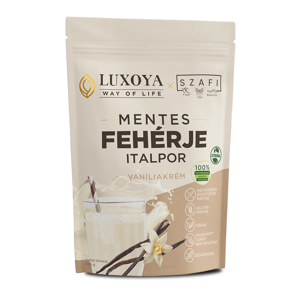 Luxoya x Szafi Mentes Fehérje italpor - Vanília 360g (gluténmentes)
