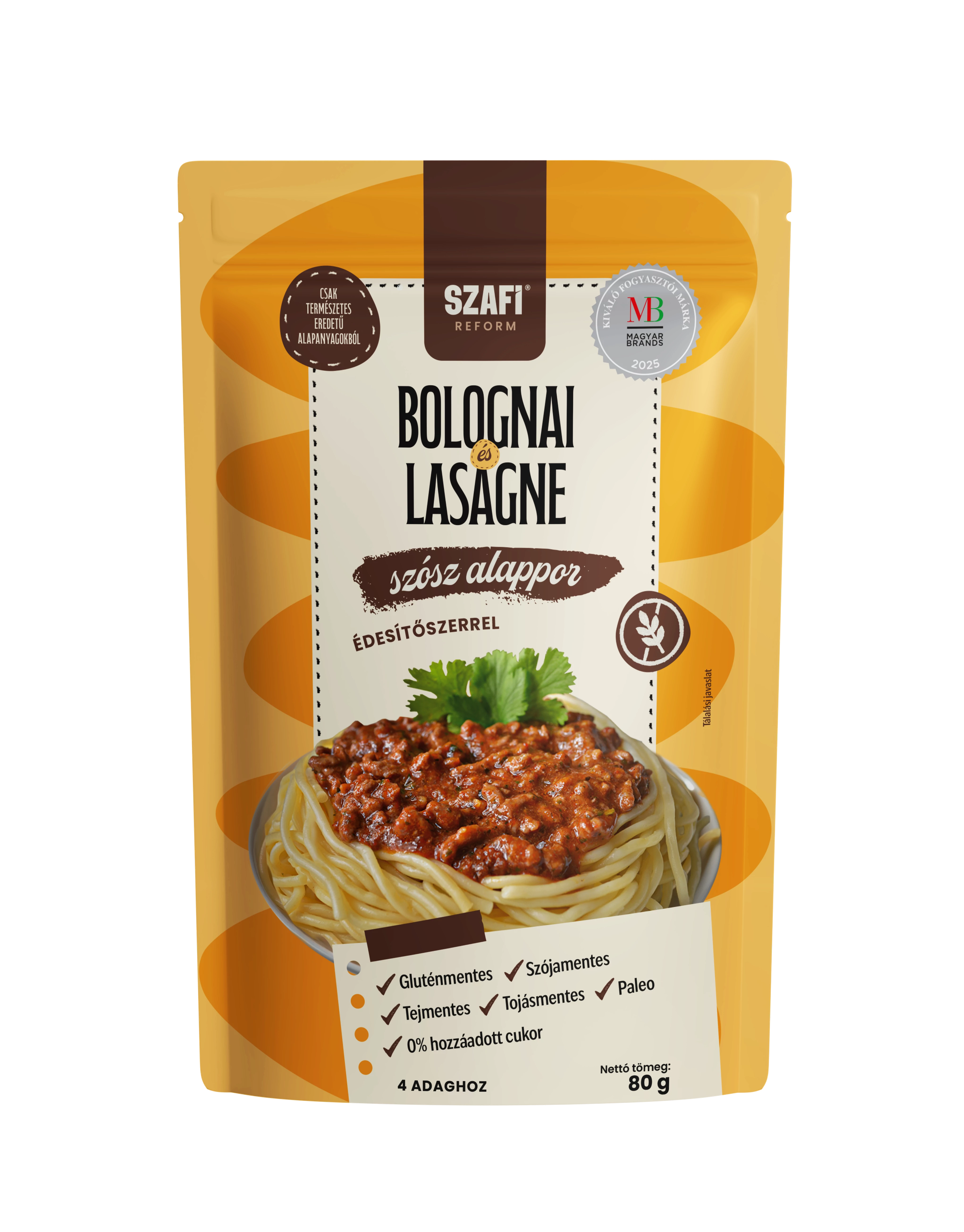 Szafi Reform bolognai és lasagne szósz alap édesítőszerrel (gluténmentes) 80g