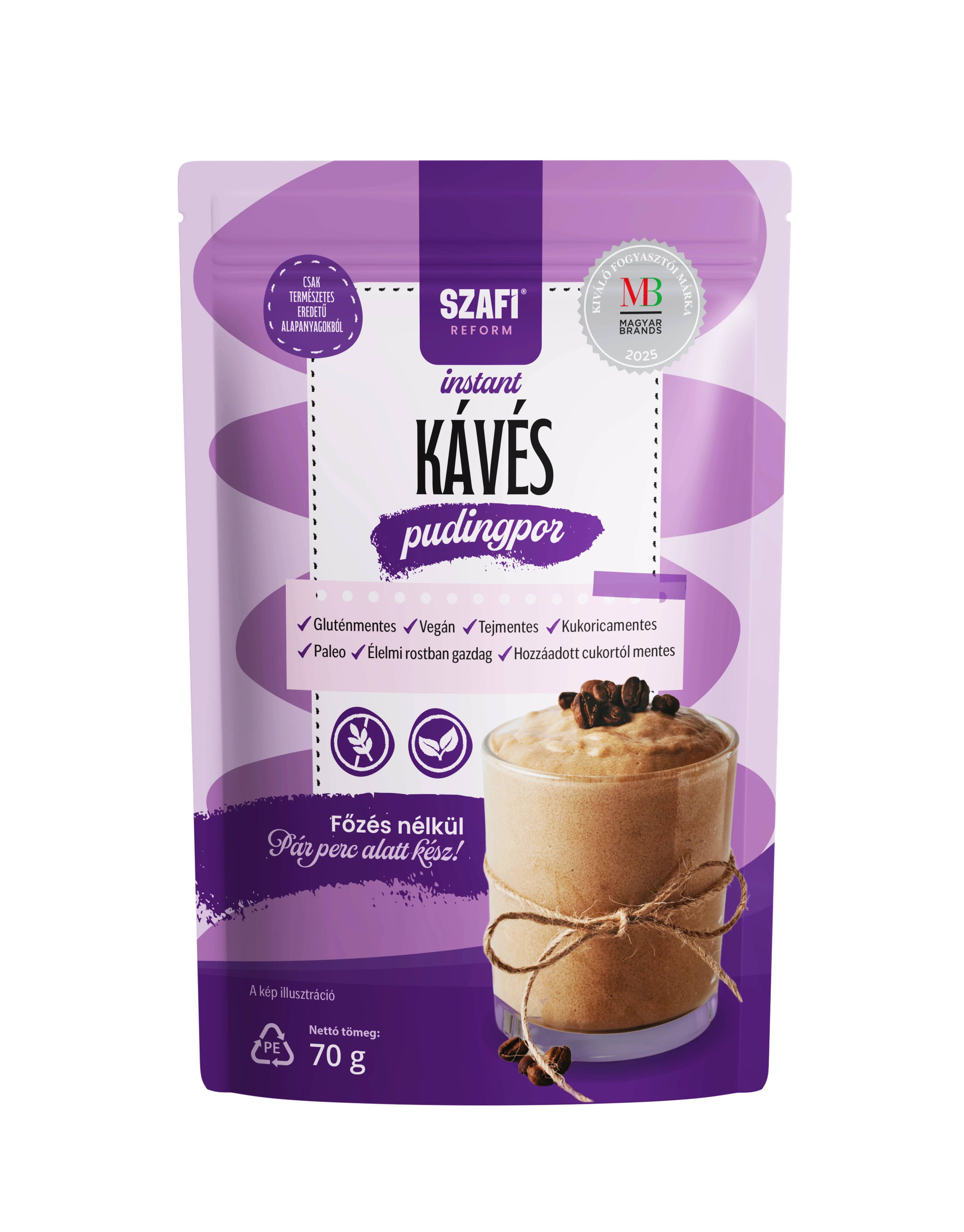 Szafi Reform Instant kávés pudingpor (gluténmentes) 70g